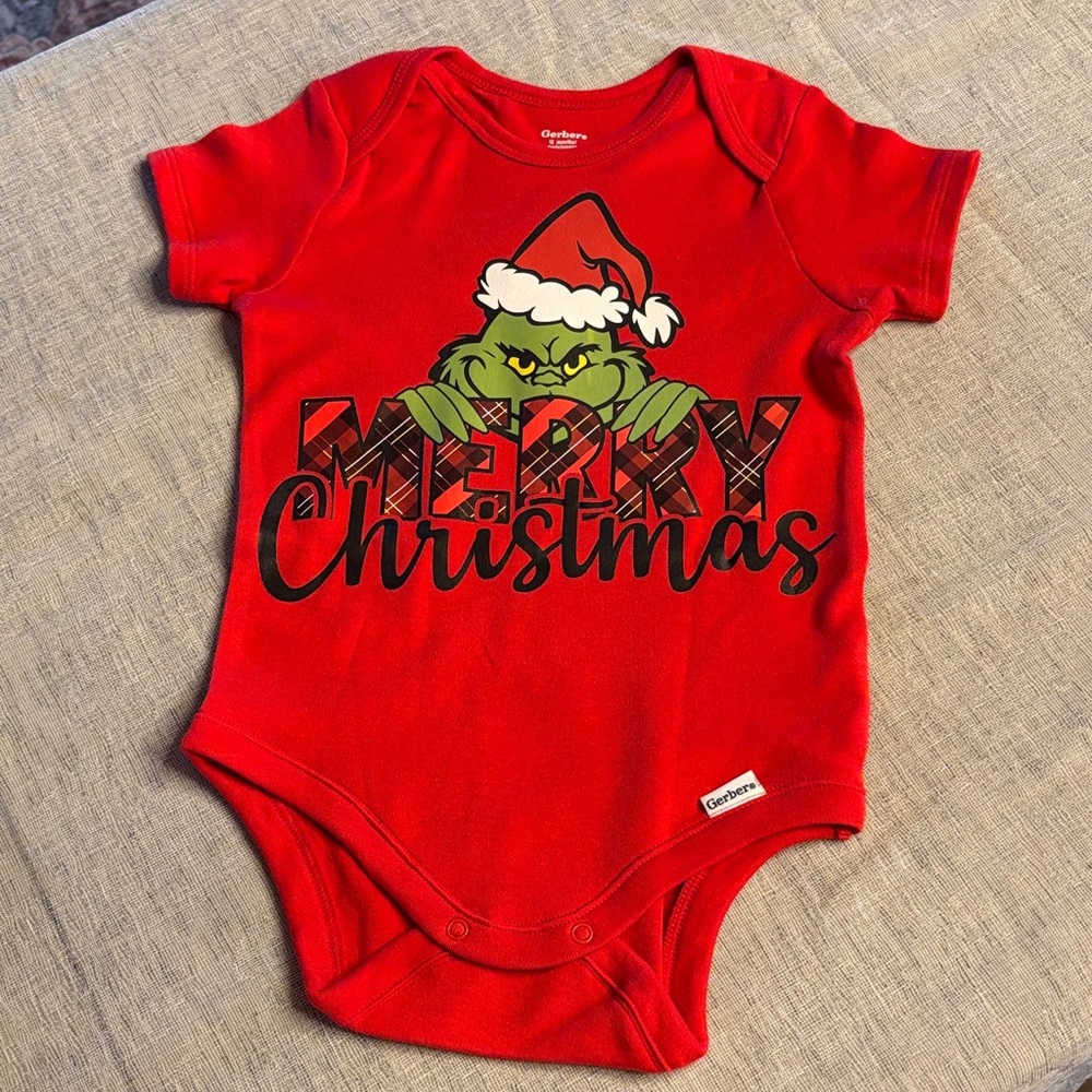 Gerber Red Grinch Christmas Bodysuit